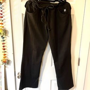 Lands' End Women's Athletic Stretch Pants, Drawstring waist, Black, Medium